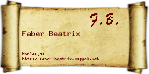 Faber Beatrix névjegykártya